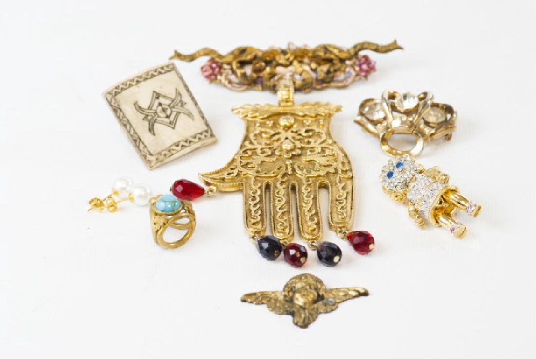Antique & Vintage Necklace Pendants / Jewelry Item: Antique & Vintage Necklace Pendants / Jewelry Items. Gilt metal, carved bone, gold filled, etc.