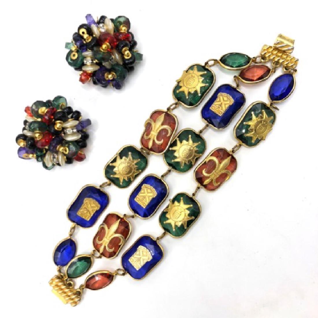 Vintage Costume Jewelry Bracelet & Earring Set (1 of 3)