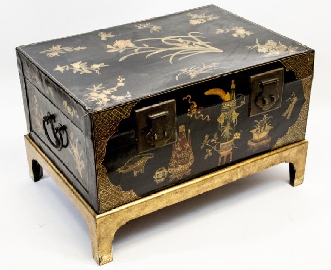 Antique Chinese Hand-Painted Chest on Stand (1 of 9)