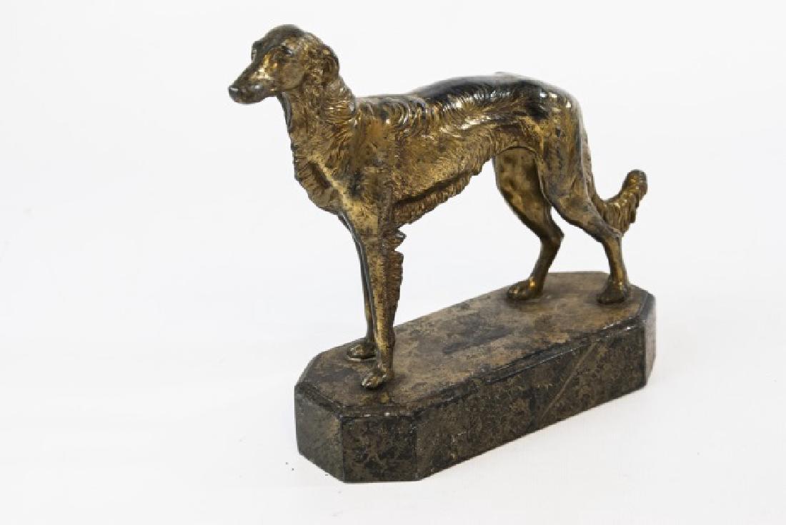 Art Deco Statue of a Grey Hound on Marble Base (1 of 4)