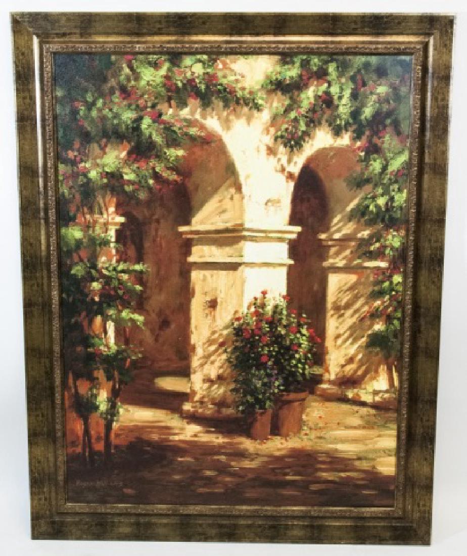 Italian Style Framed Giclee on Canvas of Colonnade (1 of 7)