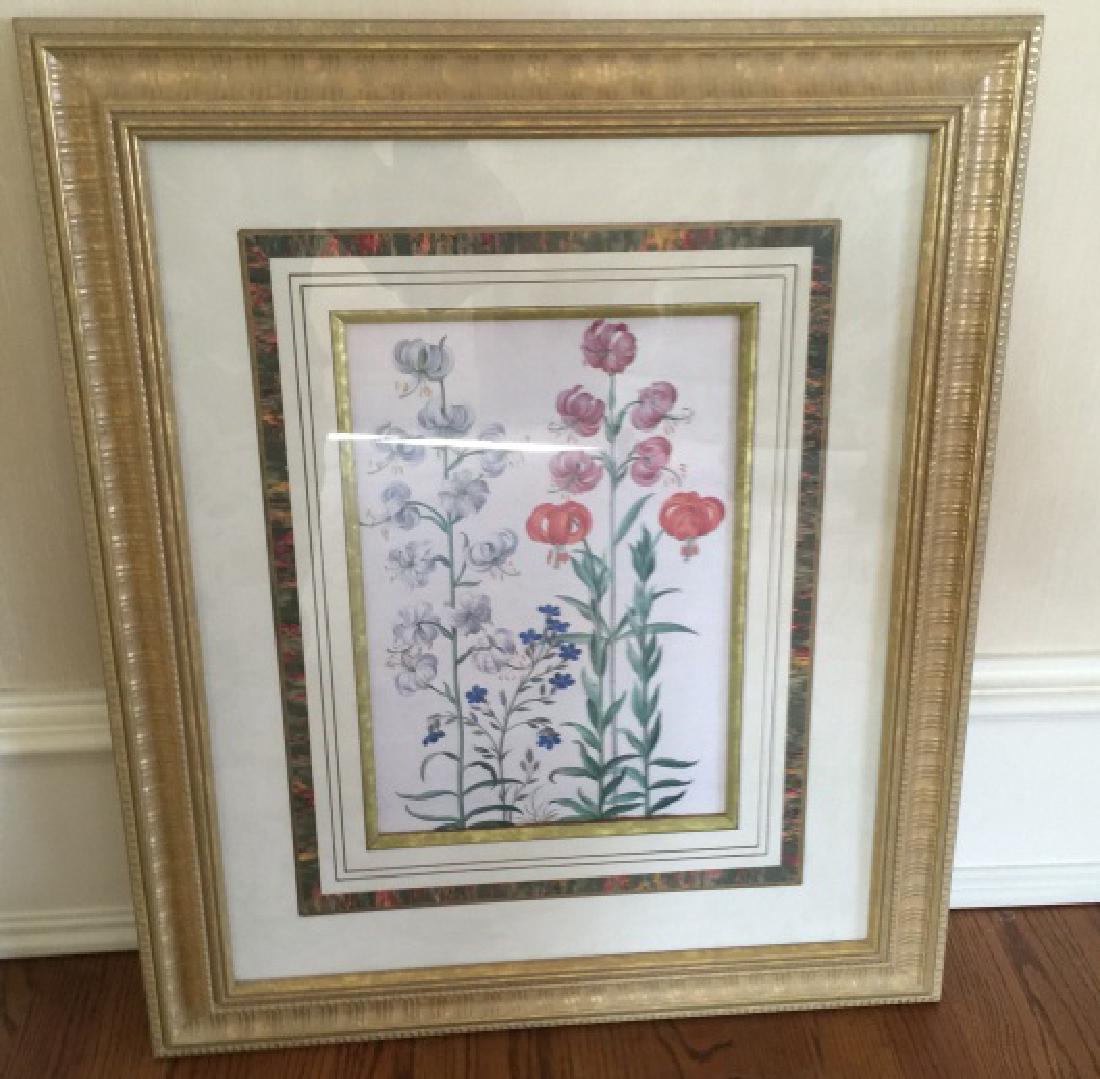 Antique Style Custom Framed Botanical Floral Print (1 of 4)