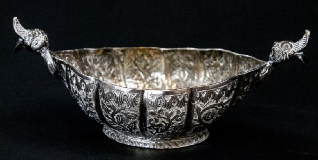 Antique Persian Chased Silver Figural Serving Bowl (1 of 5)