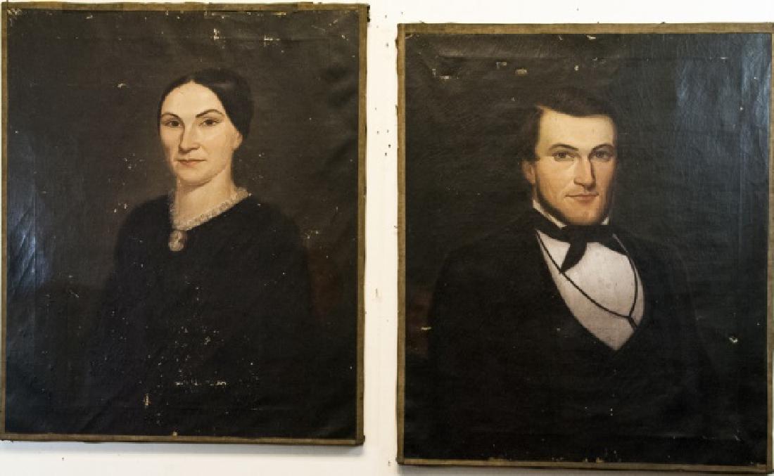 Antique 19th C American School Portrait Paintings (1 of 11)