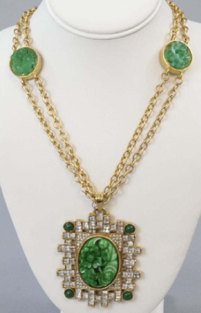 Vintage Cadoro Costume Jade Statement Necklace (1 of 5)