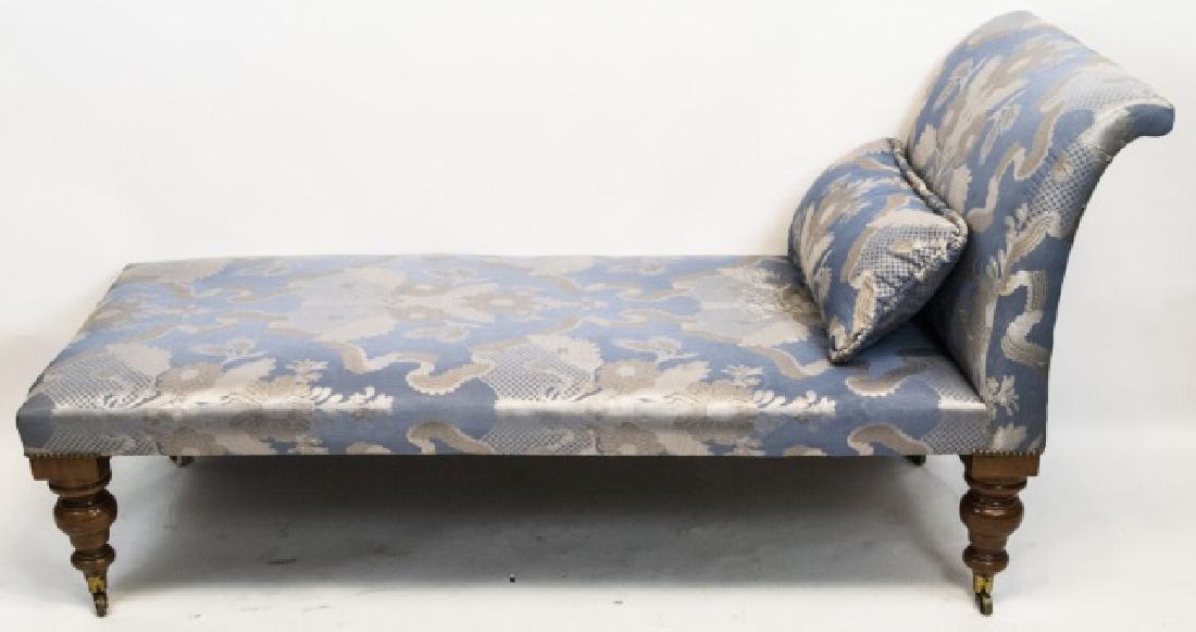 Antique 19th C English Scalamandre Silk Chaise (1 of 5)