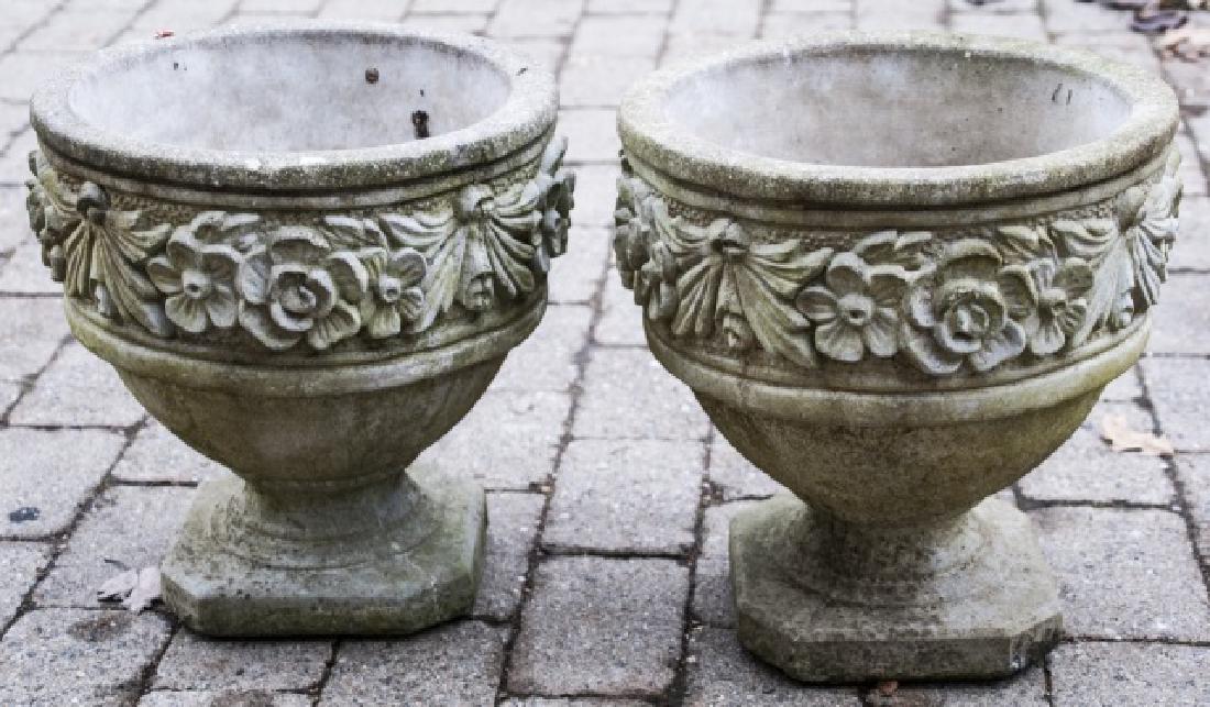 Pair Cast Stone Garden Urns / Planter Pots (1 of 5)