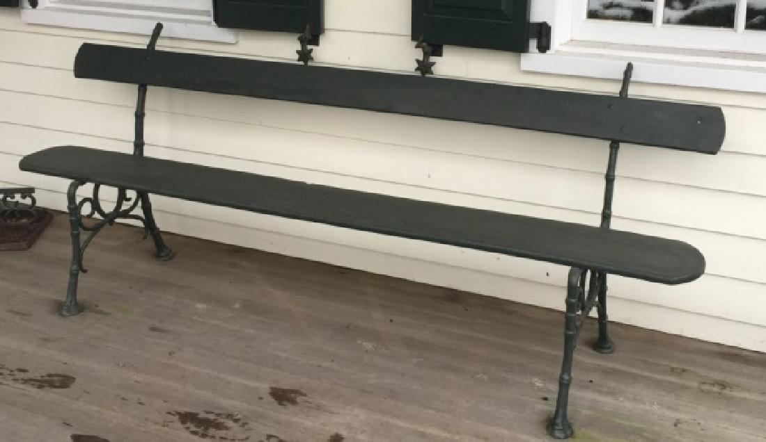 Antique 19th C Cast Iron Bamboo Motif Garden Bench (1 of 5)