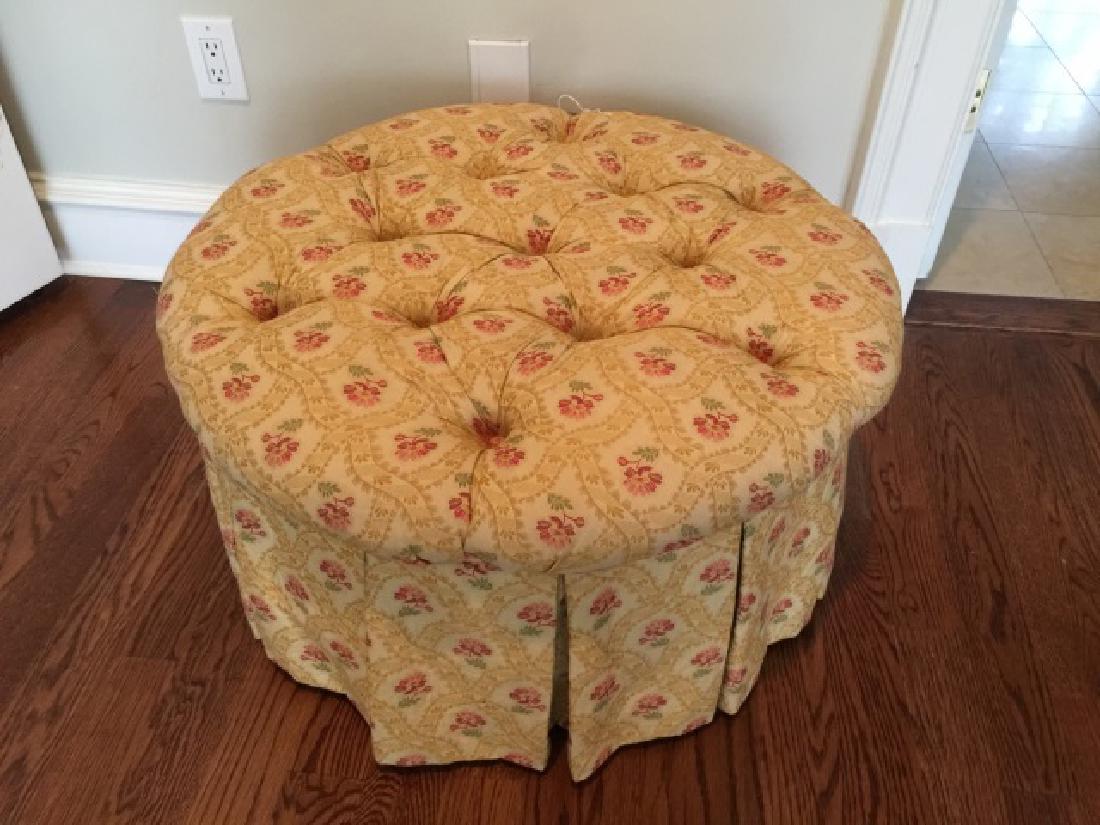 Contemporary Round Tufted Ottoman / Coffee Table (1 of 2)