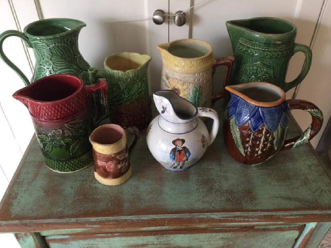 Collection of Antique & Vintage Majolica Pitchers (1 of 4)