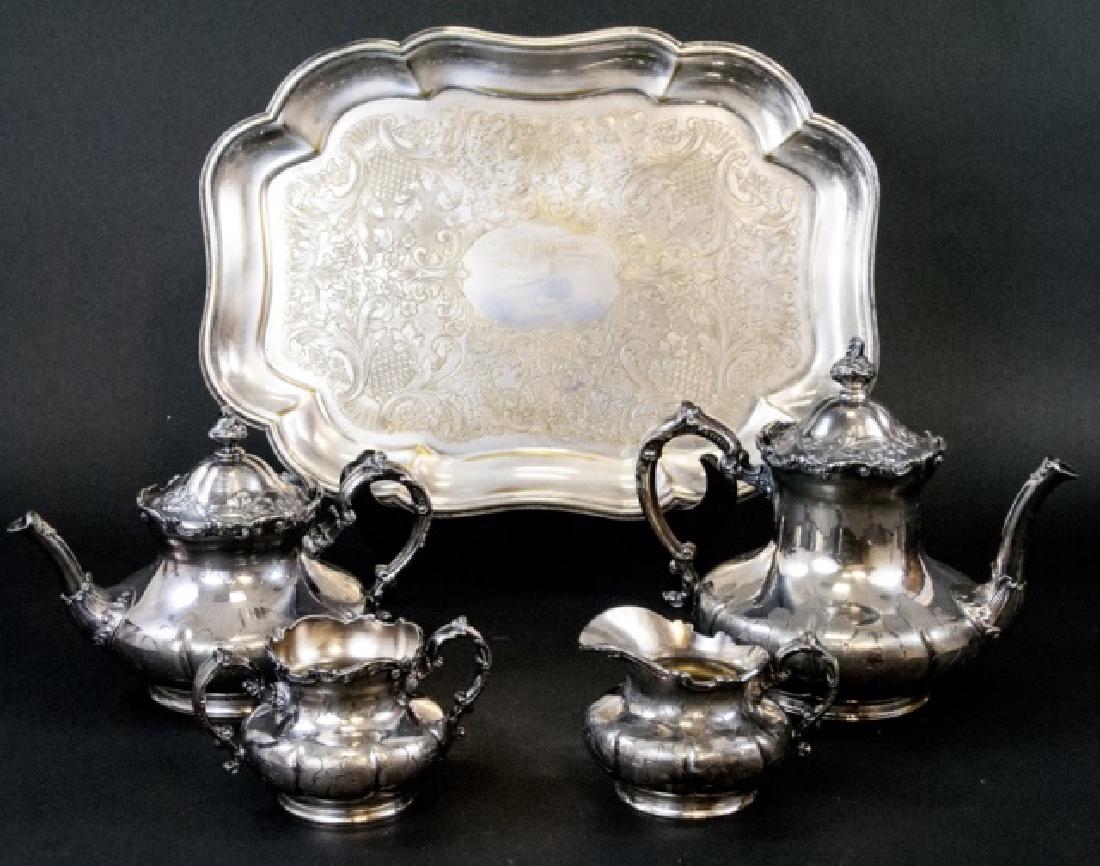 Antique 19th C Pairpoint Silver Plate Set w Tray (1 of 5)