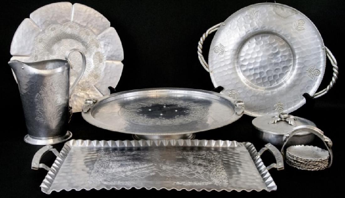 Collection Vintage Hammered Aluminum Serving Items (1 of 7)
