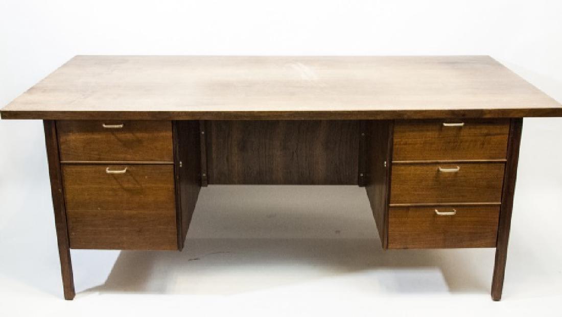 MCM Classic Wood Desk with 5 Drawers