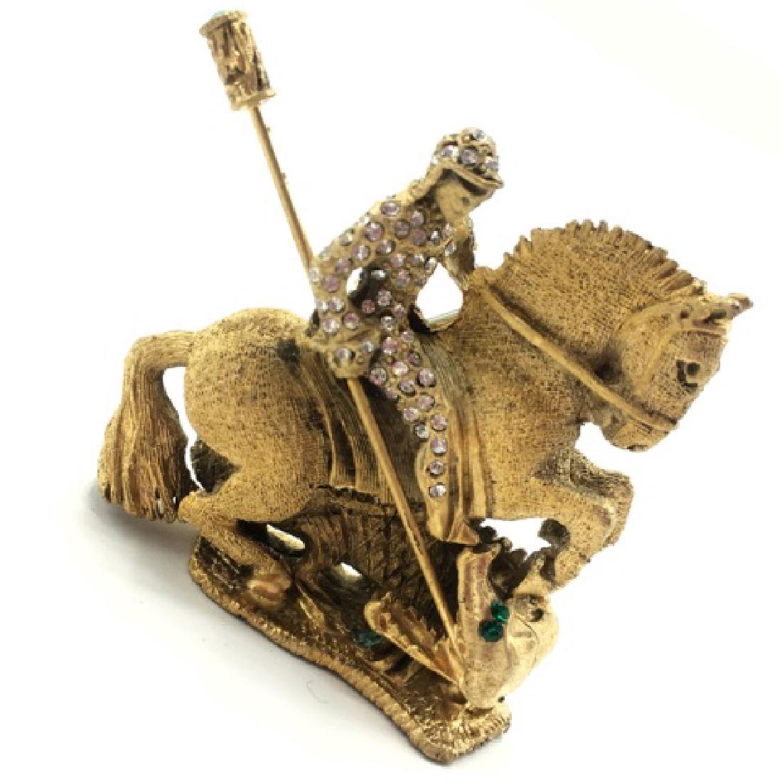 DeNicola RARE St George Dragon Figural Brooch Pin (1 of 6)