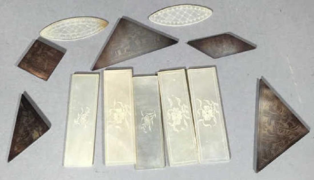 Antique Chinese Hand Carved Shell Games Pieces (1 of 3)