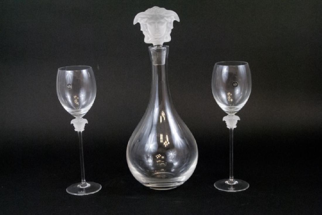 Versace Decanter & Pair of Goblets w Medusa Heads (1 of 6)