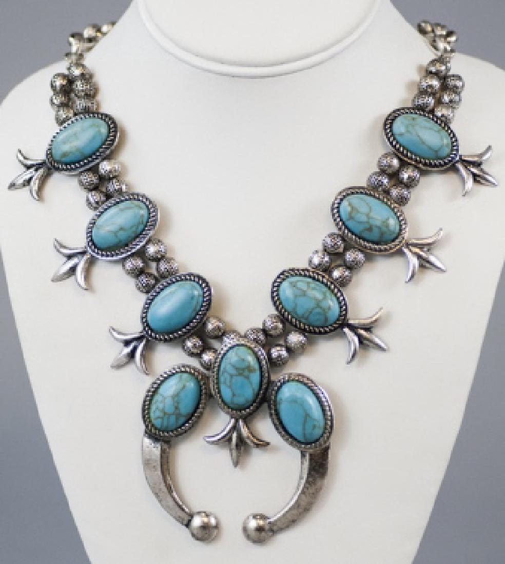 Native American Style Squash Blossom Form Necklace (1 of 4)