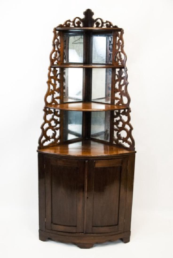 Antique 19th C Carved Corner Cabinet  Etagere (1 of 4)