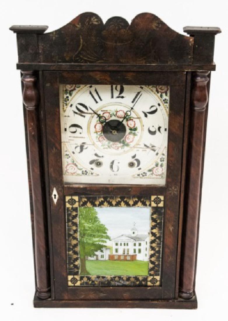 Antique 19th C American Reverse Painted Clock (1 of 4)