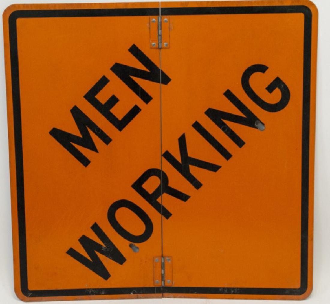 Vintage Construction Sign - Men Working (1 of 5)