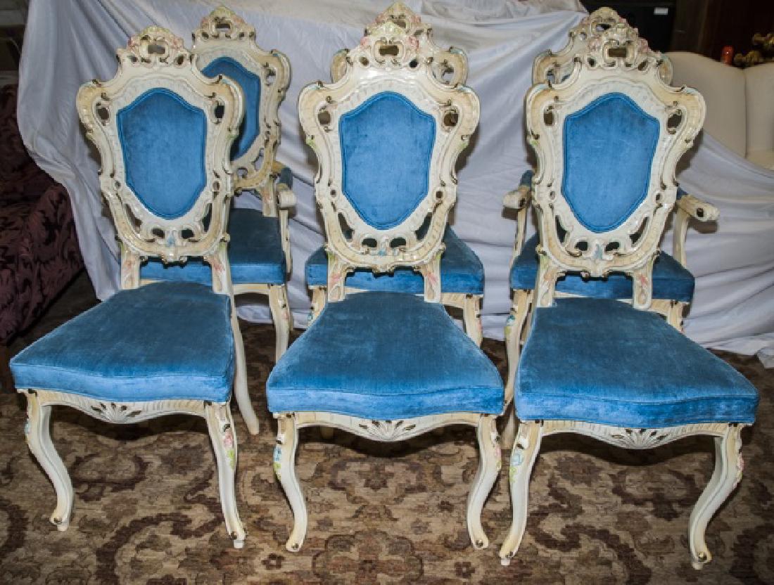 Six Carved & Gilt Decorated French Rococo Chairs (1 of 8)