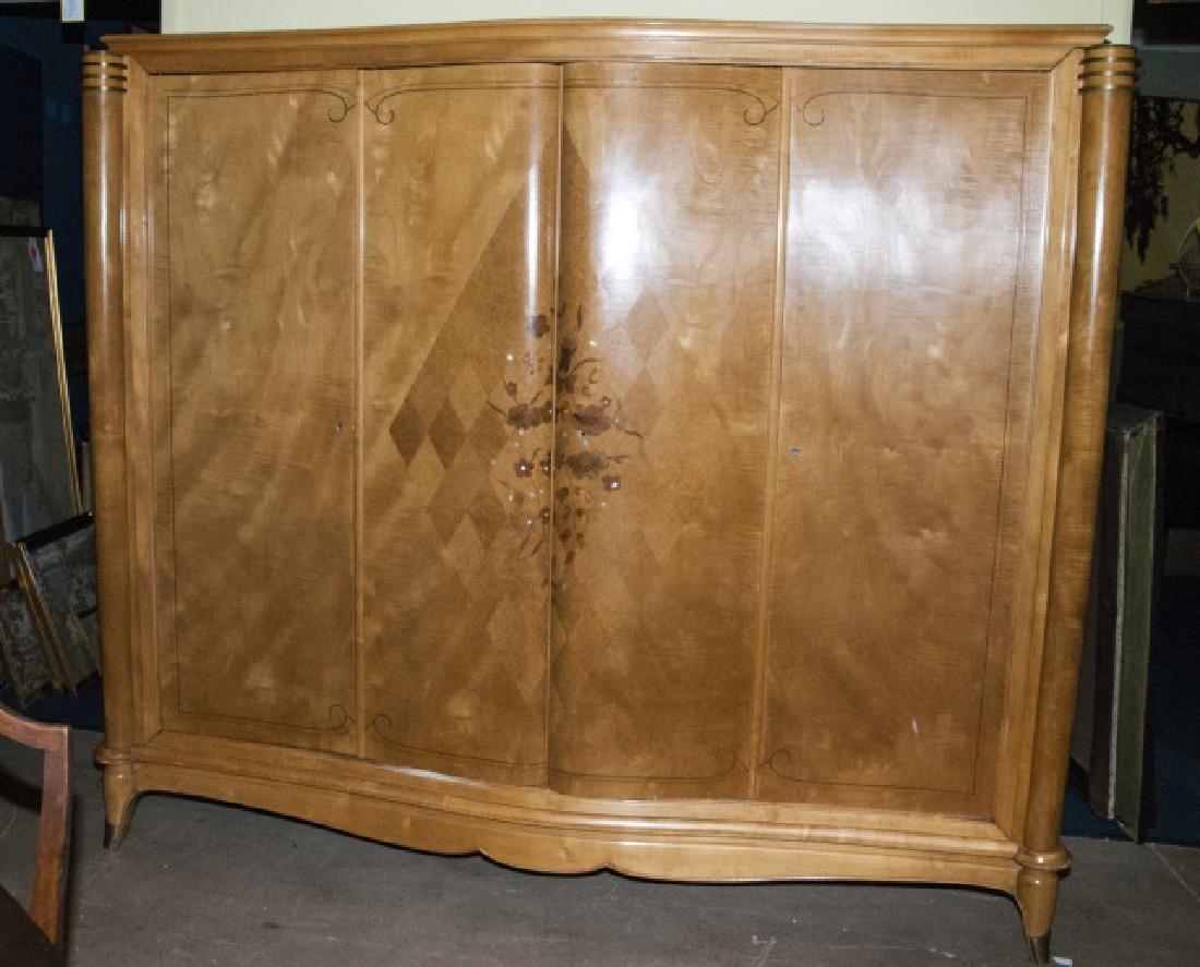Large Biedermeier Style Inlaid Armoire Cabinet (1 of 7)