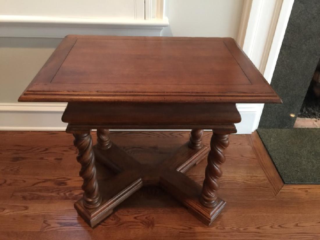 Contemporary Carved Barley Twist Leg End Table (1 of 4)