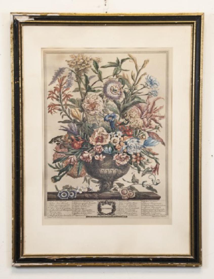 18th Century Style Floral Engraving Print in Frame (1 of 3)