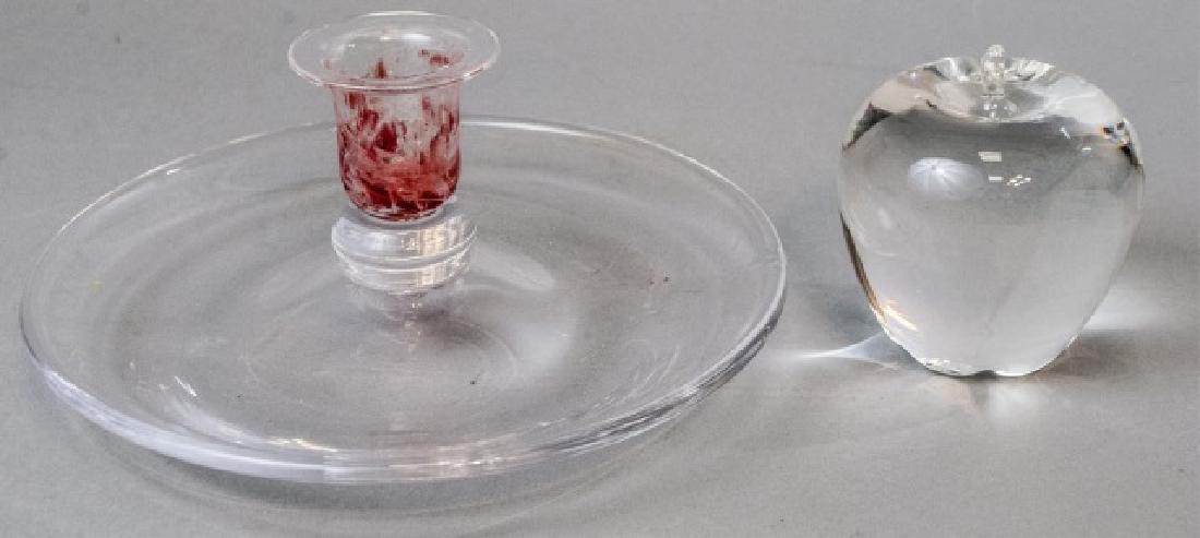 Art Glass Simon Pearce Candlestick & Steuben Apple (1 of 5)