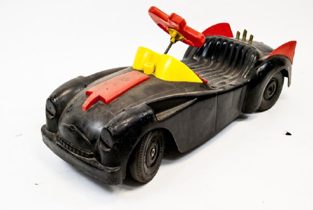 Vintage Plastic Toy Car Batman's Bat Mobile: Vintage Plastic Toy Car Batman's Bat Mobile. Measures 35 x 13 inches.