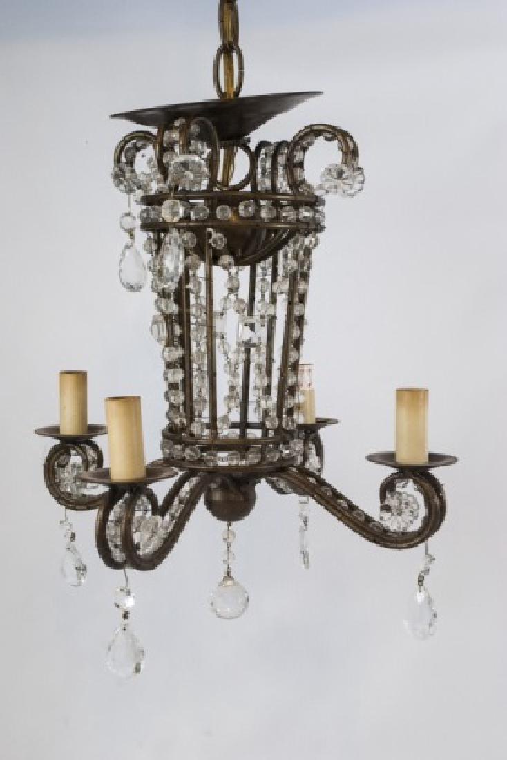 Bronze Tone & Crystal 4-Light Chandelier (1 of 7)