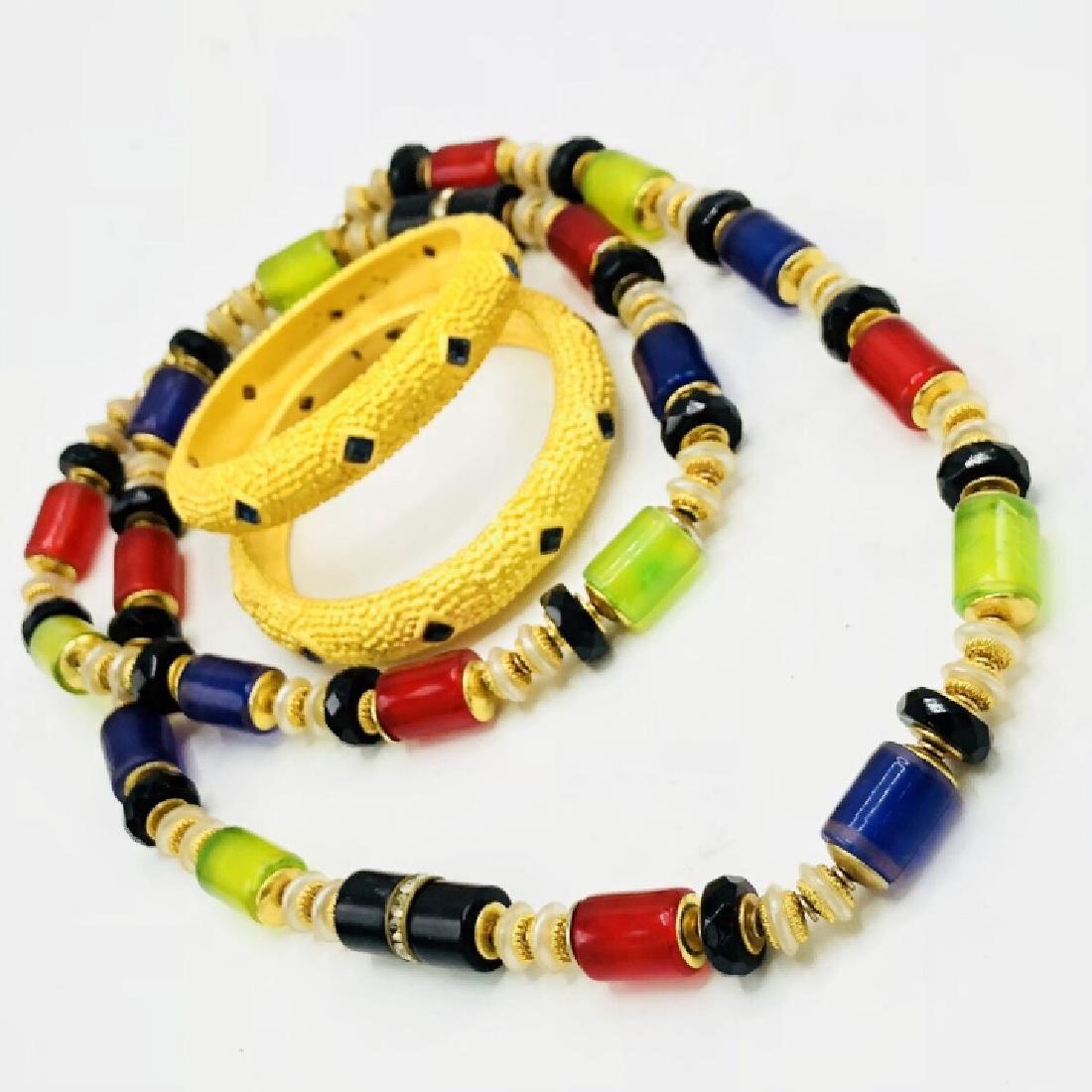 1980s Costume Bangles w Colorful ElleElle Necklace (1 of 2)