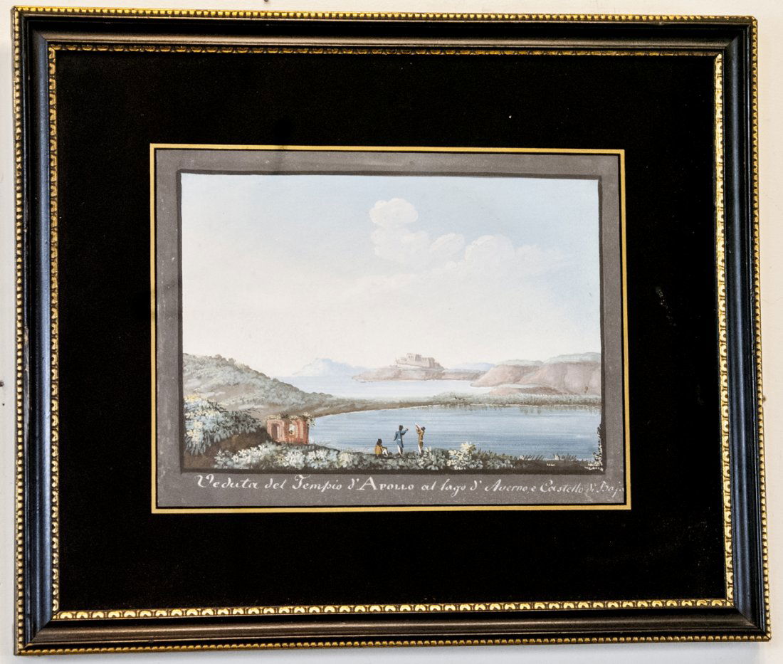 Antique Italian Neapolitan Gouache Painting (1 of 6)