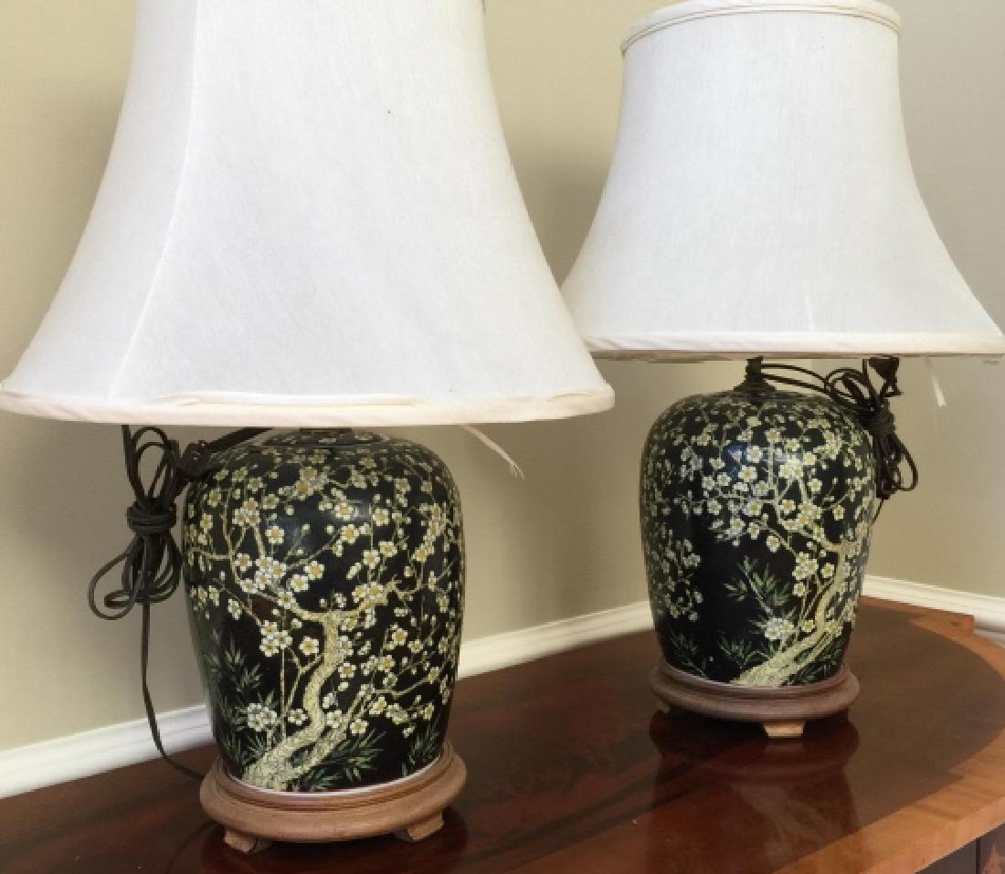 Pair Chinese Porcelain Ginger Jar Table Lamps (1 of 4)