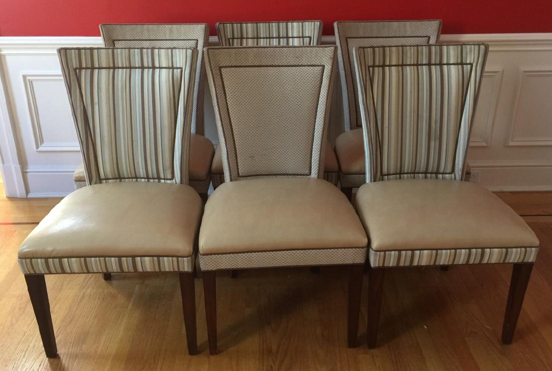 Set of Six Leather & Upholstery Dining Side Chairs (1 of 3)