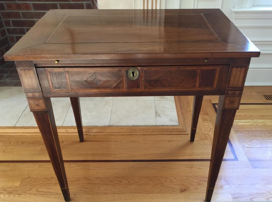 Antique 19th C Inlaid Console Table w Drawer (1 of 6)