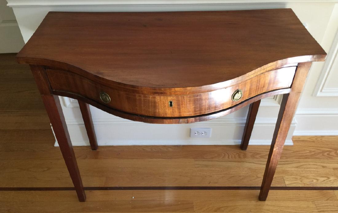 Antique 19th C Serpentine Front Console Table (1 of 4)