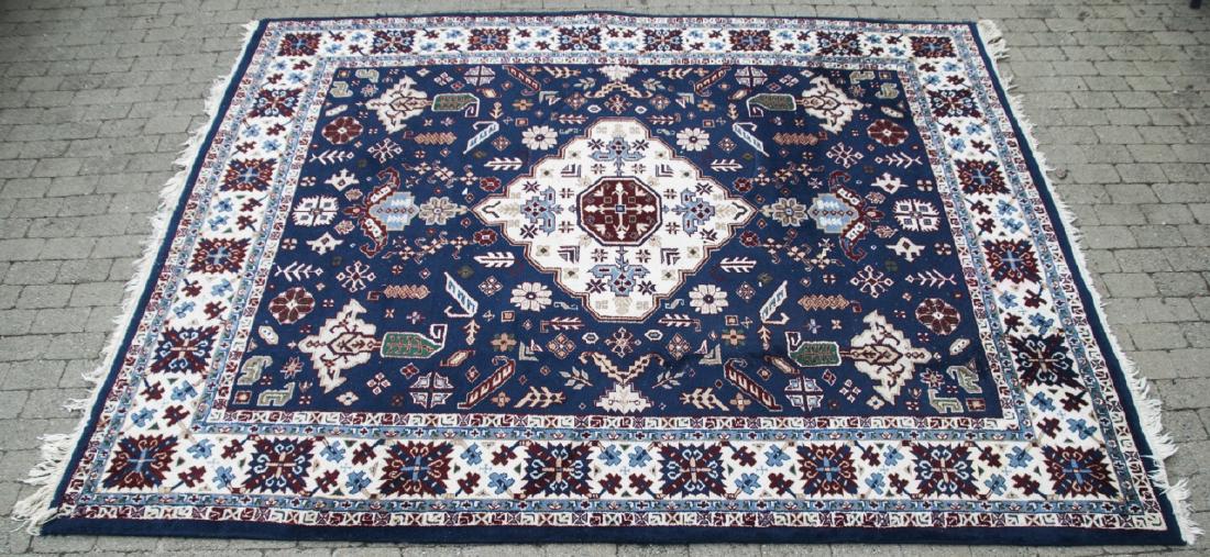 Vintage Blue Persian Heriz Pattern Carpet (1 of 8)