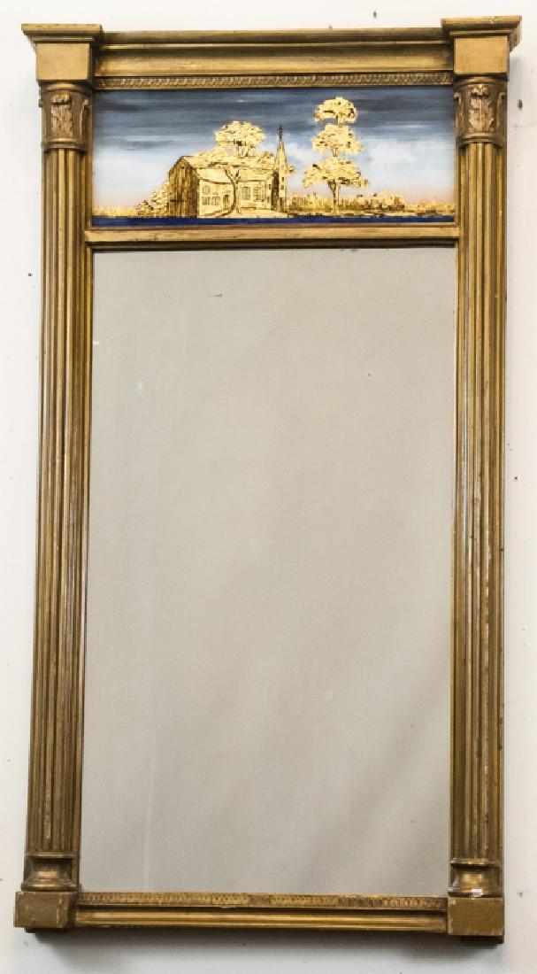 Vintage Reverse Glass Painted & Wood Mirror (1 of 3)