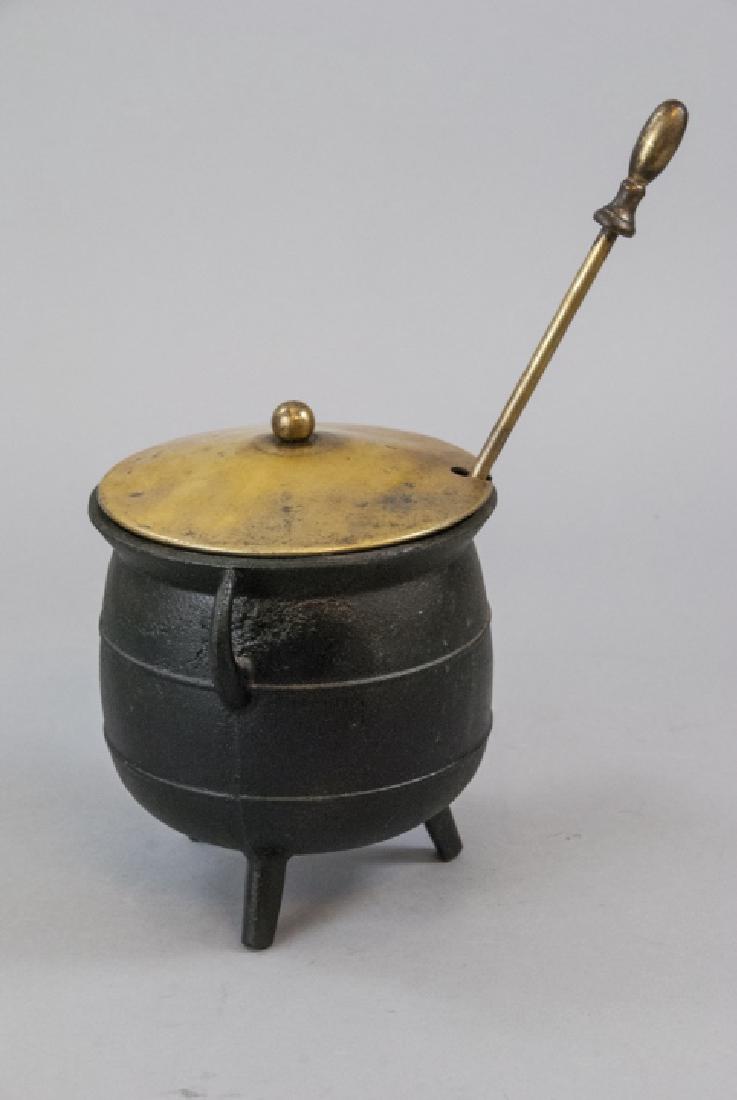 Vintage Cast Iron & Brass Smudge Pot Fire Starter
