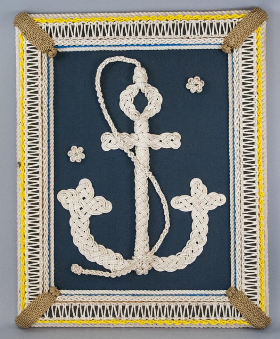 Vintage Nautical Art Sailors Knot  Anchor Plaque (1 of 5)