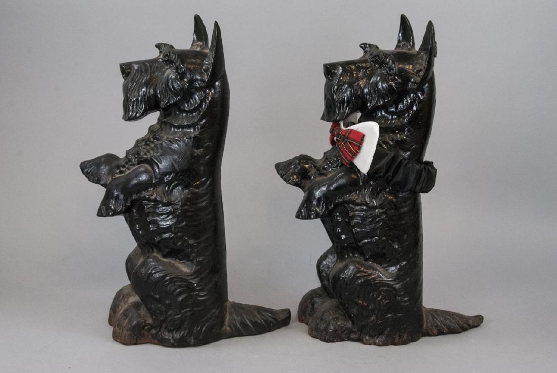 Two Cast Iron Scottish Terrier Door Stop Statues (1 of 6)