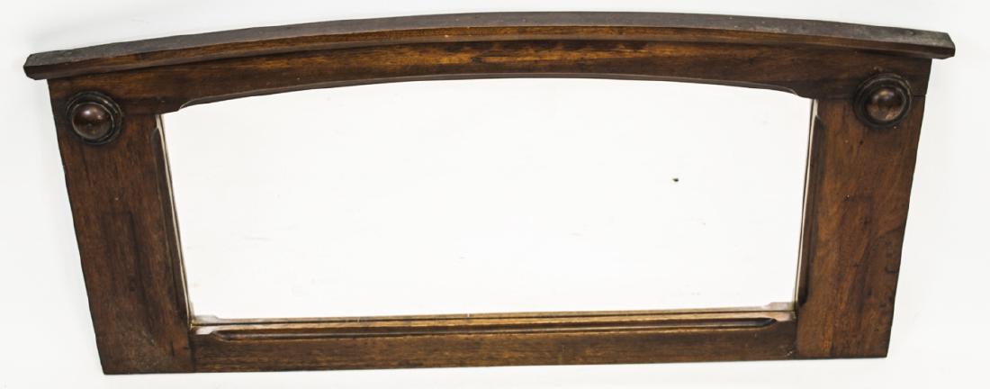 Antique 19th C Mahogany Tone Arch Top Mirror (1 of 4)