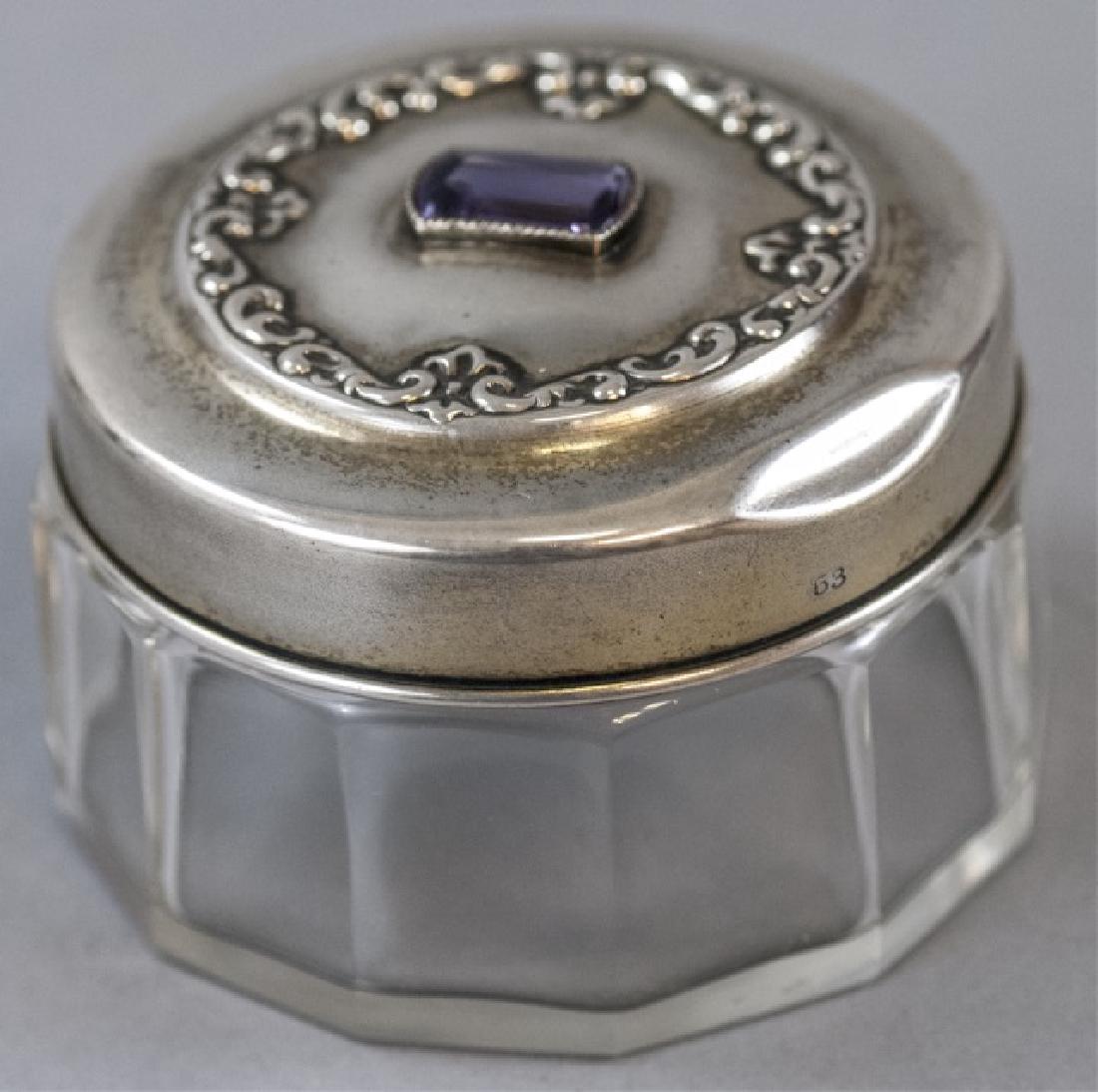 Antique 19th C Sterling & Amethyst Dresser Jar (1 of 6)
