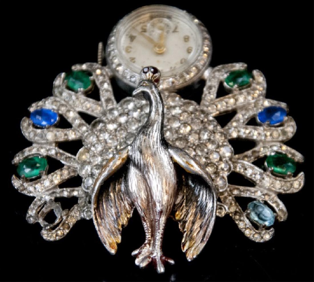 Antique Art Deco Peacock Ladies Watch Brooch (1 of 5)