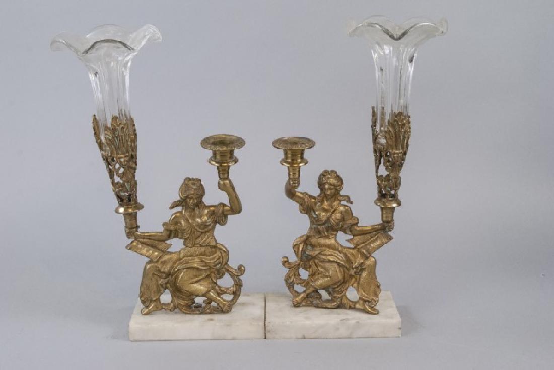 Pair Antique 19th C Victorian Ormolu & Marble Vase (1 of 7)