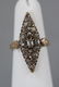 Antique 19th C 15kt Gold & Diamond Navette Ring