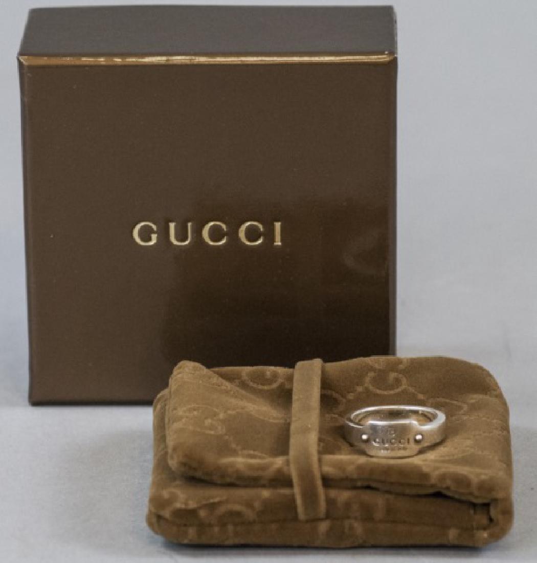 Gucci Sterling Silver Logo Ring w Box & Dust Pouch (1 of 6)