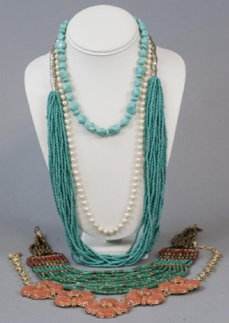 Four Costume Jewelry Statement Necklaces & Pearls (1 of 5)