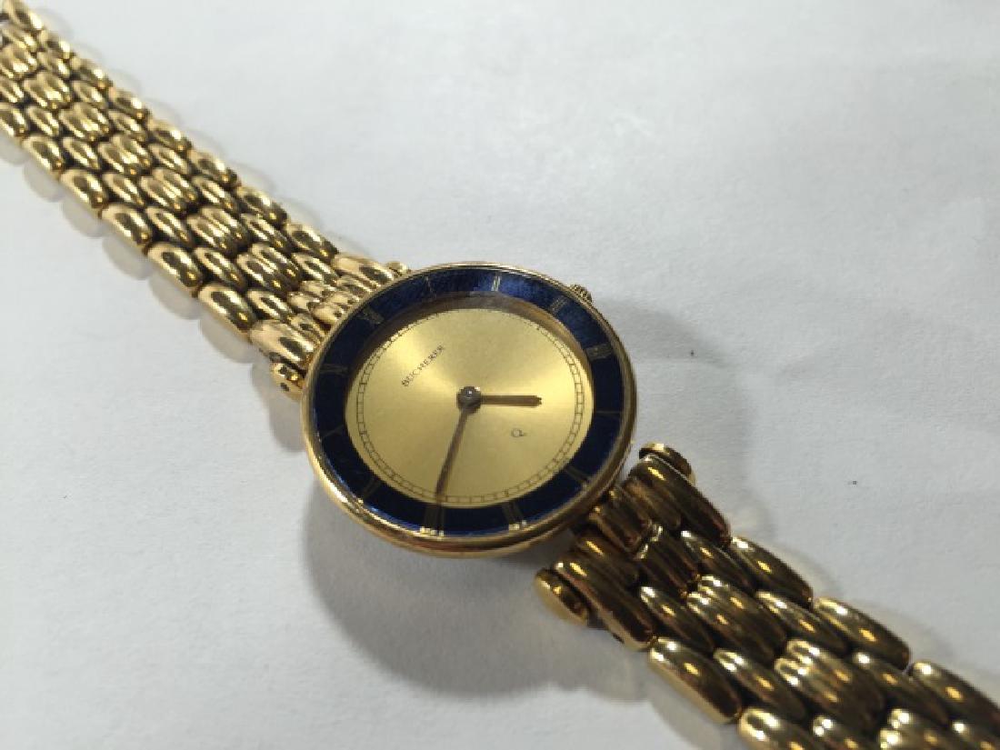 Bucherer Swiss Made Gold Plated Ladies Watch: Bucherer Swiss Made Gold Plated Ladies Watch. Measures 6.5 inches in length.